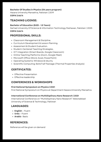 Jubail, Job Seekers, Physics And Mathematics Tutor