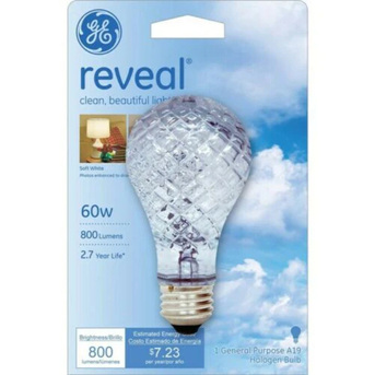 New York, Electronics, USD 13,  GE Reveal Light Bulbs | 60W Crystal Cut Halogen Light Bulbs