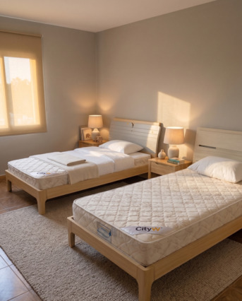 Al Rawabi, Furniture, SAR 1500,  🛏️ Premium Quality: Pair Of CityW Single Beds (120x180) Excellent Condition!