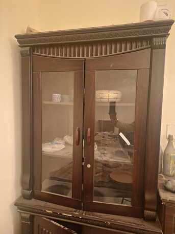 Riyadh, Furniture, SAR 200,  Wooden Display Cabinet / Crockery Cabinet For Sale
