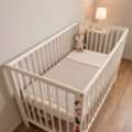SAR 450,  🍼 Quick Sale: White IKEA Baby Cot (60x120) - Excellent Condition!