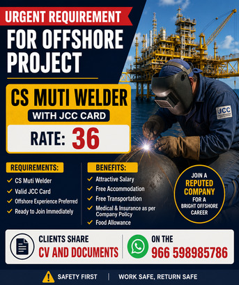 Jubail, Jobs, CS MULTIWELDER JCC CARD & SAW WELDER JCC CARD