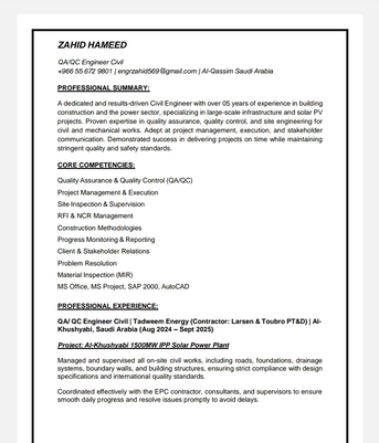 Jeddah, Job Seekers, Zahidh702@gmail.com