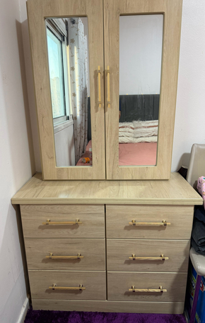 Khobar, Furniture, SAR 400,  Modern Wooden Dressing Table With 6 Drawers & Double Mirror &ndash; 400 SAR (Al Khobar)