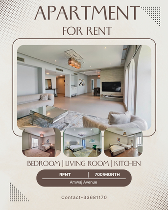 Manama, Apartments, Flats, Houses & Villas, BHD 700/month,  3 BR,  Luxury 3BHK Fully Furnished | Beach Access & Housekeeping &ndash; Amwaj Avenue, BD 700