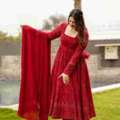 INR 6000,  Buy Idaho Maroon Embroidered Georgette Suit Set Online