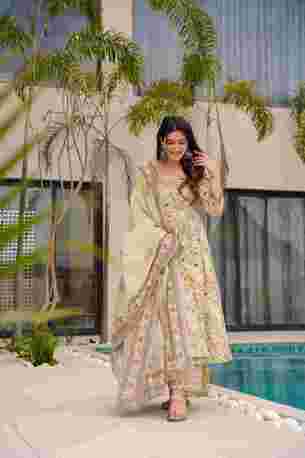 Jaipur, Clothing & Accessories, INR 2500,  Buy Idaho Diya Beige Cotton Suit Without Dupatta Online