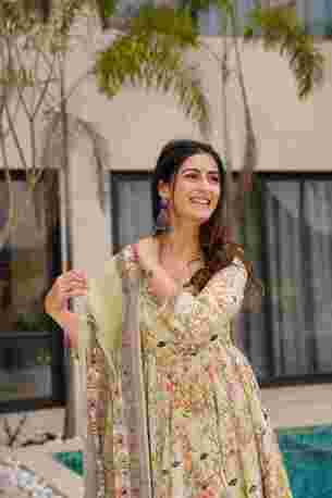 Jaipur, Clothing & Accessories, INR 2500,  Buy Idaho Diya Beige Cotton Suit Without Dupatta Online