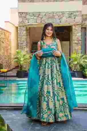 Jaipur, Clothing & Accessories, INR 8000,  Buy Idaho Firoza Silk Maxi Suit Set Online