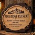 Buy Airbnb Cabin Signboard In Cumming | Custom Wood Signs By Coonhound Woodworks