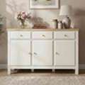GBP 187,  Haven White Large Painted 3 Door Sideboard Cabinet