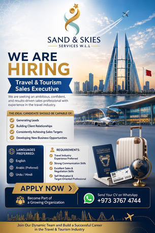 Manama, Marketing, WE ARE HIRING &ndash; TRAVEL SALES CONSULTANT