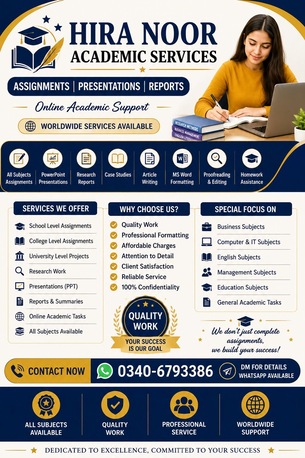 Islamabad, Job Seekers, Academic Support - Assignments, Presentations, Reports For Students