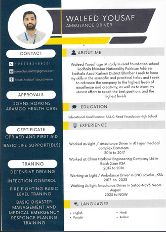 Riyadh, Job Seekers, Ambulane Driver Armco Approved