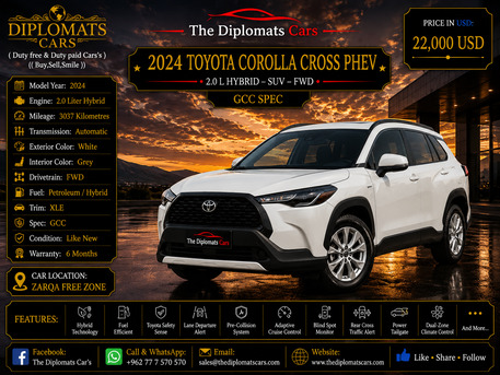 Amman, Vehicles, Cars & Trucks , JOD 15700,  Toyota Corolla Cross XLE,  2024,  Automatic,  3037 KM,  Tax Free   Hybrid