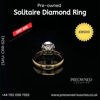 London, Jewelry, GBP 8500,  Buy Elegant Solitaire Diamond Ring Pre-Owned Best Value UK