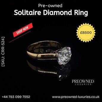 London, Jewelry, GBP 8500,  Buy Elegant Solitaire Diamond Ring Pre-Owned Best Value UK