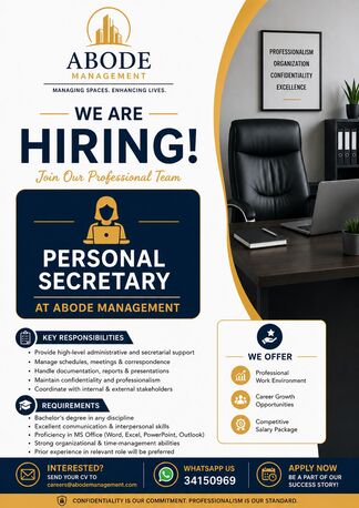 Hoora, Jobs, Personal Secretary
