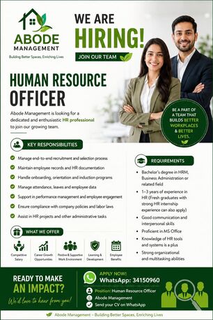 Hoora, Jobs, Human Resource Manager
