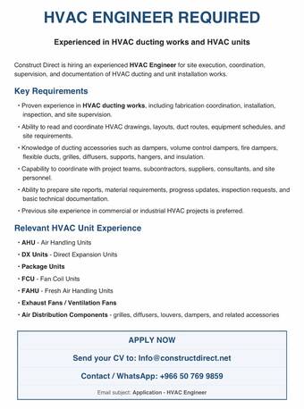 Jubail, Jobs, HVAC Engineer