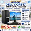 BHD 95,  Special Offer DELL Core I7 6th Gen Computer Set 16GB RAM With HD Wide Monitor 256GB M2 SSD