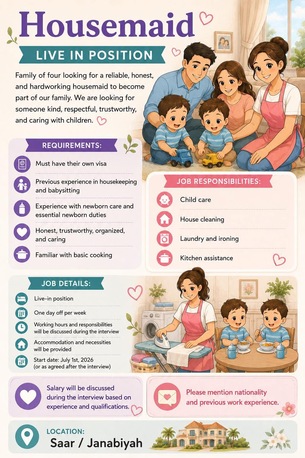 Saar, Jobs, Live In Nanny