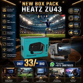 Manama, Tablet Computers, BHD 33,  New BoxPack 4K UHD Android Projector Bring The Big Screen At Home YouTube,Smart Phone View