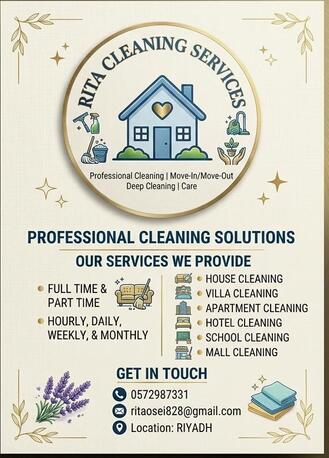 Riyadh, Cleaning, Hourly And Monthly Cleaning