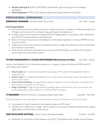 Riyadh, Job Seekers, IoT Engineer/ Embedded Systems / Firmware Engineer / AI Engineer / System Engineer