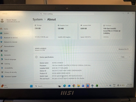 Yanbu, Electronics, SAR 600,  MSI LAPTOP FOR SALE