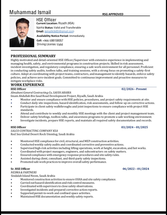 Riyadh, Job Seekers, HSE OFFICER