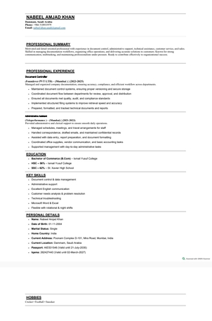 Jeddah, Job Seekers, Admin Assistant & Document Controller