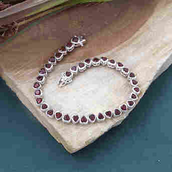 Jaipur, Jewelry, INR 9500,  Buy Now Sterling Silver Garnet Bracelets Online