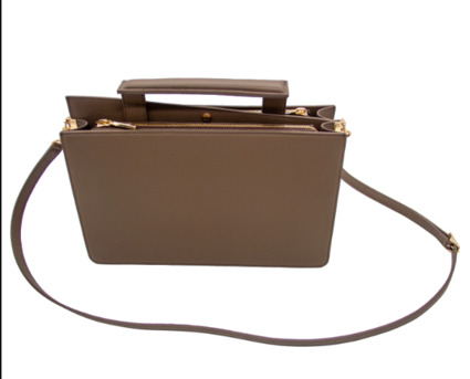 New York, Clothing & Accessories, USD 440,  Taupe Dover Top Handle Bag | Recycled Leather Purse NYC