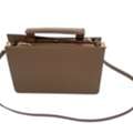 USD 440,  Taupe Dover Top Handle Bag | Recycled Leather Purse NYC