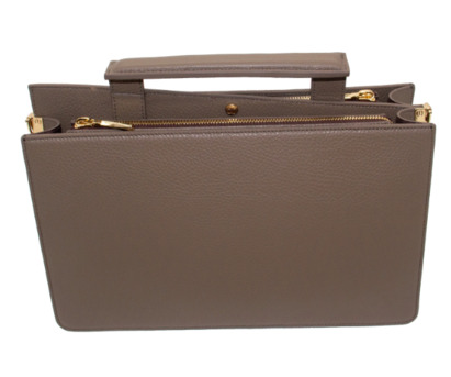 New York, Clothing & Accessories, USD 440,  Taupe Dover Top Handle Bag | Recycled Leather Purse NYC