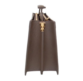 New York, Clothing & Accessories, USD 440,  Taupe Dover Top Handle Bag | Recycled Leather Purse NYC