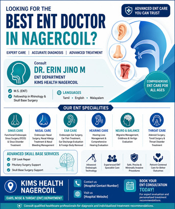 Mumbai, Health, Best ENT Doctor In Nagercoil | Advanced ENT Care, Endoscopic Sin