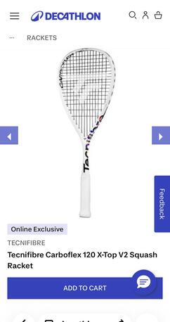 Dhahrat Laban, Sporting Goods, SAR 700,  Tecnifibre Carboflex V2 X-Top 120 Squash Racquet