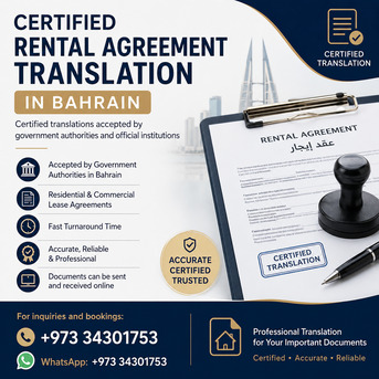 Manama, Cargo, Certified Rental Agreement Translation Services In Bahrain