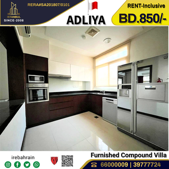 Adliya, Villas, BHD 850,  Furnished,  Fully Furnished Luxury Compound Villa With Pvt. Pool In Adliya - With EWA