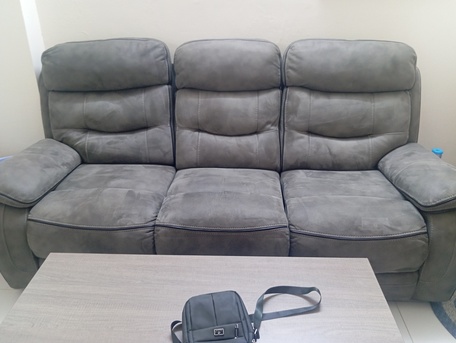 Manama, Furniture, BHD 220,  3-seater Gray Recliner-style Sofa(ELECTRIC SYSTEM) +1 RECLINED SING SOFA