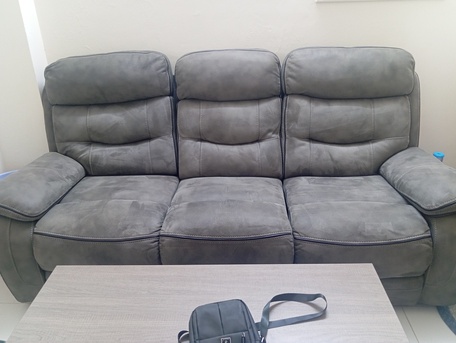 Manama, Furniture, BHD 220,  3-seater Gray Recliner-style Sofa(ELECTRIC SYSTEM) +1 RECLINED SING SOFA