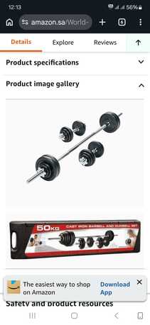 Jeddah, Materials, SAR 350,  World Fitness Barbell And Dumbbell Set 50 KG (New)