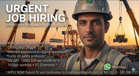 Khobar, Jobs, ARAMCO CERTIFIED RIGGER 2 (valid Id)