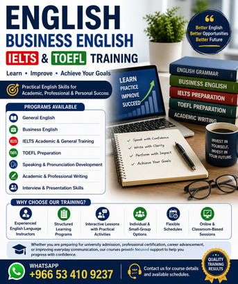 Riyadh, Lessons Offered, IELTS Academic/General/Business English/PTE