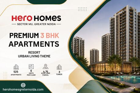 Greater Noida, Real Estate For Sale, INR 20000000,  3 BR,  1650 Sq. Feet,  Buy Luxury 3 BHK Apartments At Hero Homes Sector MU Greater Noida