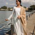 INR 1495,  Shop Our Plain White Kurti With Dupatta | Cotton Aline Set | Instore
