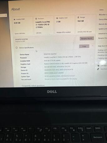 Riyadh, Electronics, SAR 2500,  Dell Inspiron 15 I7 + AMD Radeon 2GB Graphics + 1TB Storage