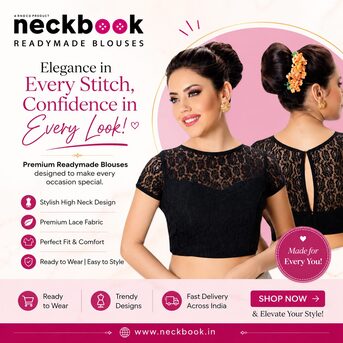 Mumbai, Clothing & Accessories, INR 1299,  Buy High Neck Blouse Readymade Online | Stylish Readymade High Neck Blouse